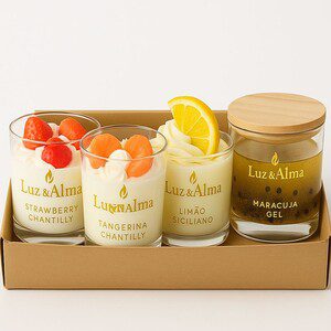 Velas aromáticas, cheiro de frutas