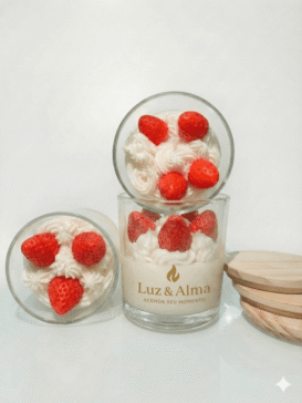 Vela mousse de morango